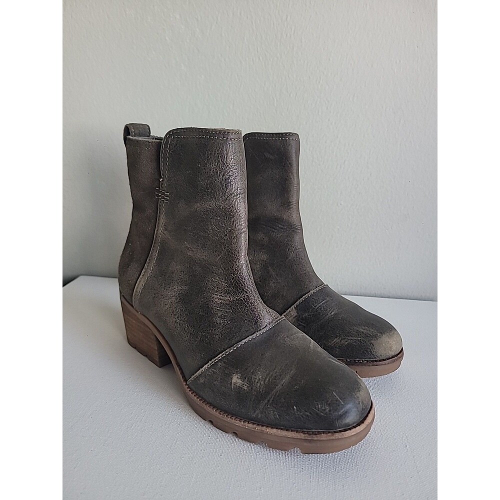 Sorel Cate Ankle Boots Sz 7 Distressed Waterproof